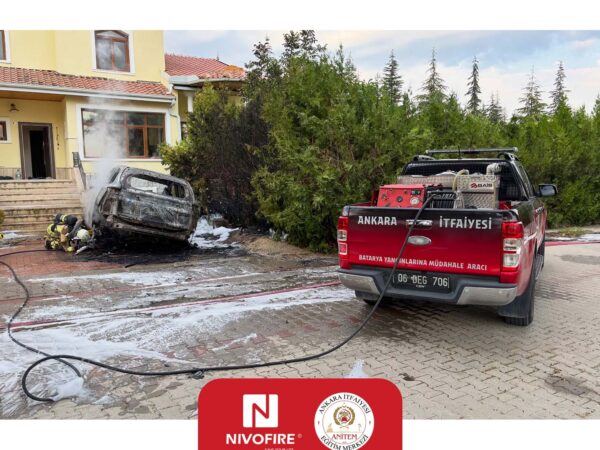 Electric vehicle fire in Golbasi, Ankara