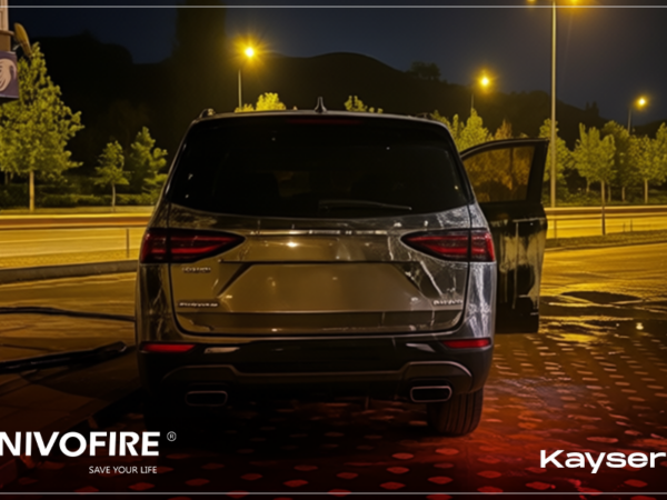 Nivofire Fire Limitation Blanket used during an electric vehicle fire at a charging station in Kayseri