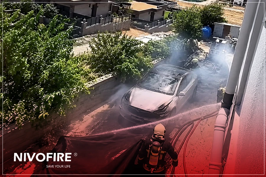 Electric Vehicle Fire in Pursaklar